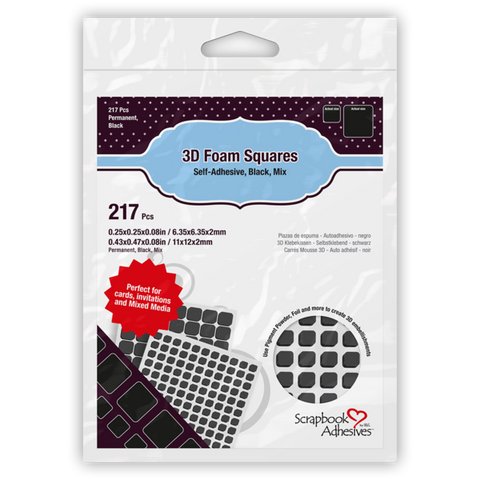 3D Foam Squares Variety Pack - Black