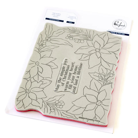 Poinsettia Frame cling stamp