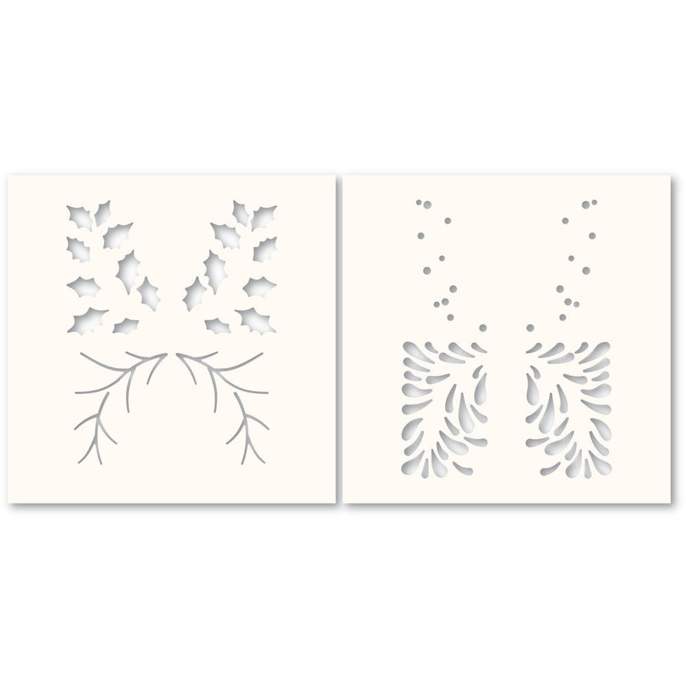 Holly and Branches Stencil Set