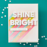 Shine Bright Sentiment Strips Press Plate & Die Set from the Shine Bright Collection by Carissa Wiley