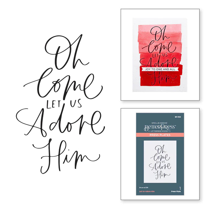 Let Us Adore Him Press Plate from the More BetterPress Christmas Collection