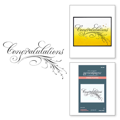 Copperplate Congratulations Press Plate from the Copperplate Everyday Sentiments Collection by Paul Antonio