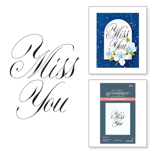 Plaque de presse Copperplate Miss You de la collection Copperplate Everyday Sentiments par Paul Antonio