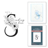 Floral S and Sentiment Press Plate from the Every Occasion Floral Alphabet Collection