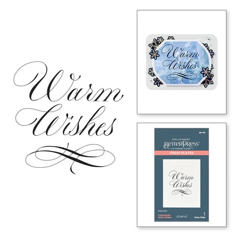 Copperplate Warm Wishes Press Plate from the Copperplate Holiday Sentiments Collection by Paul Antonio