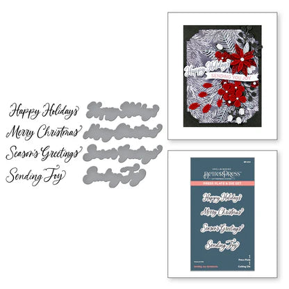 Sending Joy Sentiments Press Plate & Die Set from the Home for the Holidays Collection