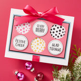 Festive Circle Sentiments Press Plates & Die Set from the Essential Holiday Collection by Lisa Horton