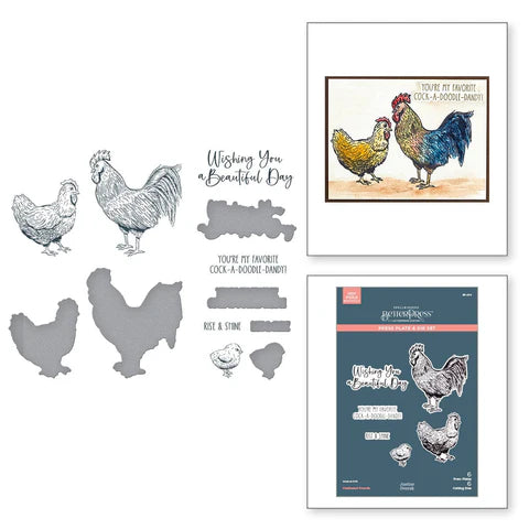 Feathered Friends BetterPress Plate & Die Set from the Justine's Farm Collection by Justine Dvorak