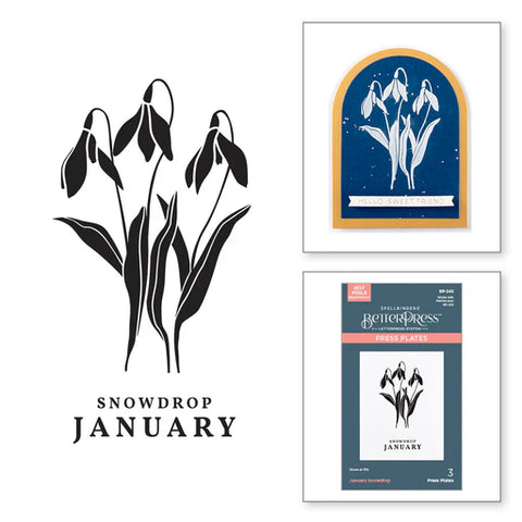 January Snowdrop Press Plates from the Florals Through the Year Collection