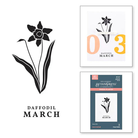 March Daffodil Press Plates from the Florals Through the Year Collection