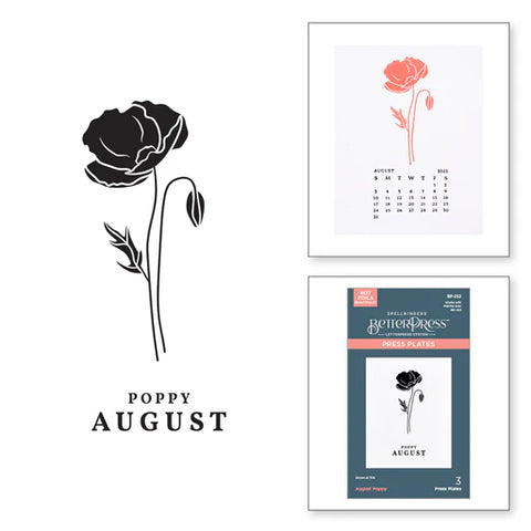 August Poppy Press Plates from the Florals Through the Year Collection