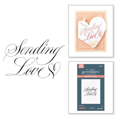 Copperplate Sending Love BetterPress Plate from the Copperplate On Your Wedding Day Collection by Paul Antonio