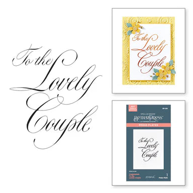 Copperplate To the Lovely Couple BetterPress Plate from the Copperplate On Your Wedding Day Collection by Paul Antonio