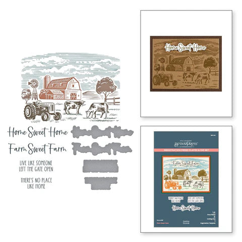 Farm Sweet Farm Registration BetterPress Plate & Die Set from the Justine's Farm Collection by Justine Dvorak