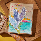 Feather Dream BetterPress Plates & Die Set from the Collaged Birds Collection by Dina Wakley