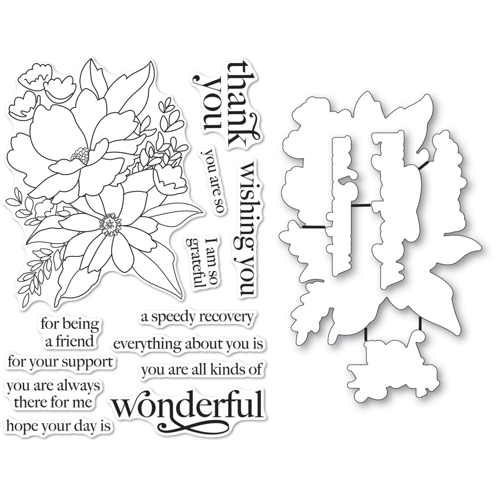 Breezy Bouquet clear stamp and die set