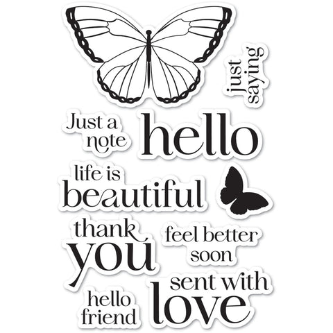 Hello Butterfly clear stamp set