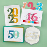 Sweeping Celebration Sentiments Press Plates from the Color Mix Celebrations Collection