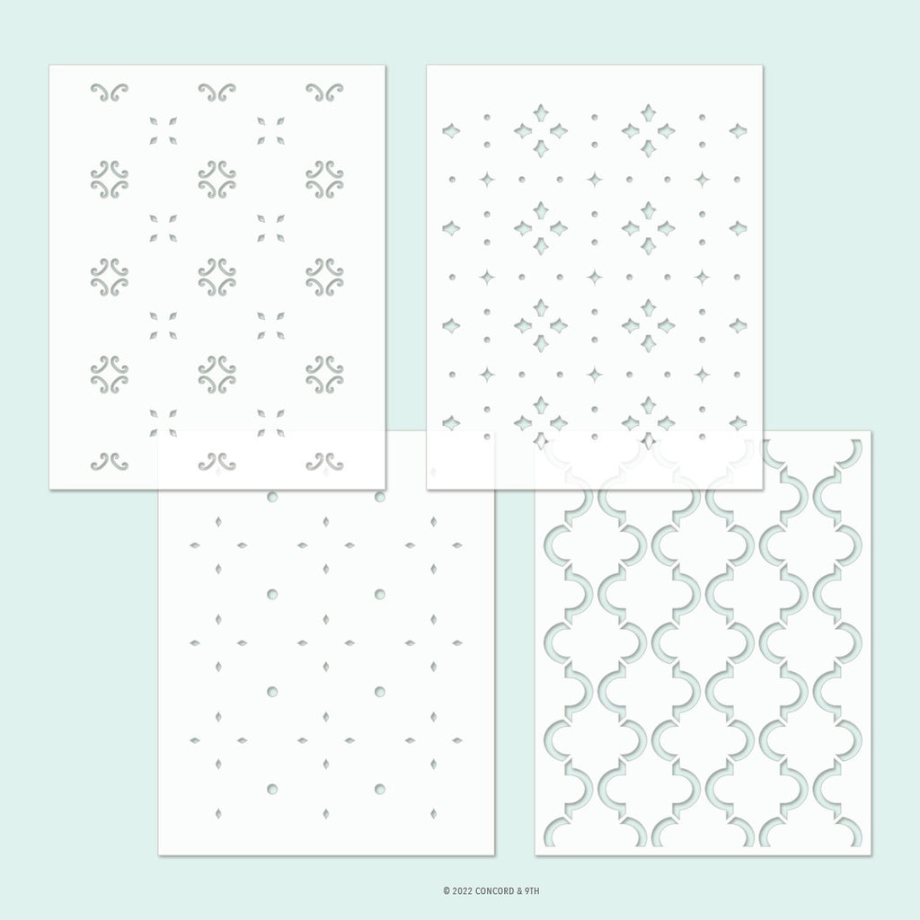 Cottage Charm Stencil Pack (4 qty; 4.75 x 6)