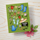 Gardening Tools & Flowers Clear Stamp Set from the In The Garden Collection