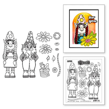 Gnome Sweet Gnome Cling Stamps from Stamps & Dies by Dyan Reaveley