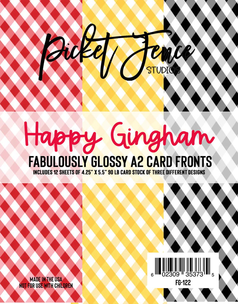 Fabulously Glossy A2 Card Fronts - Happy Gingham
