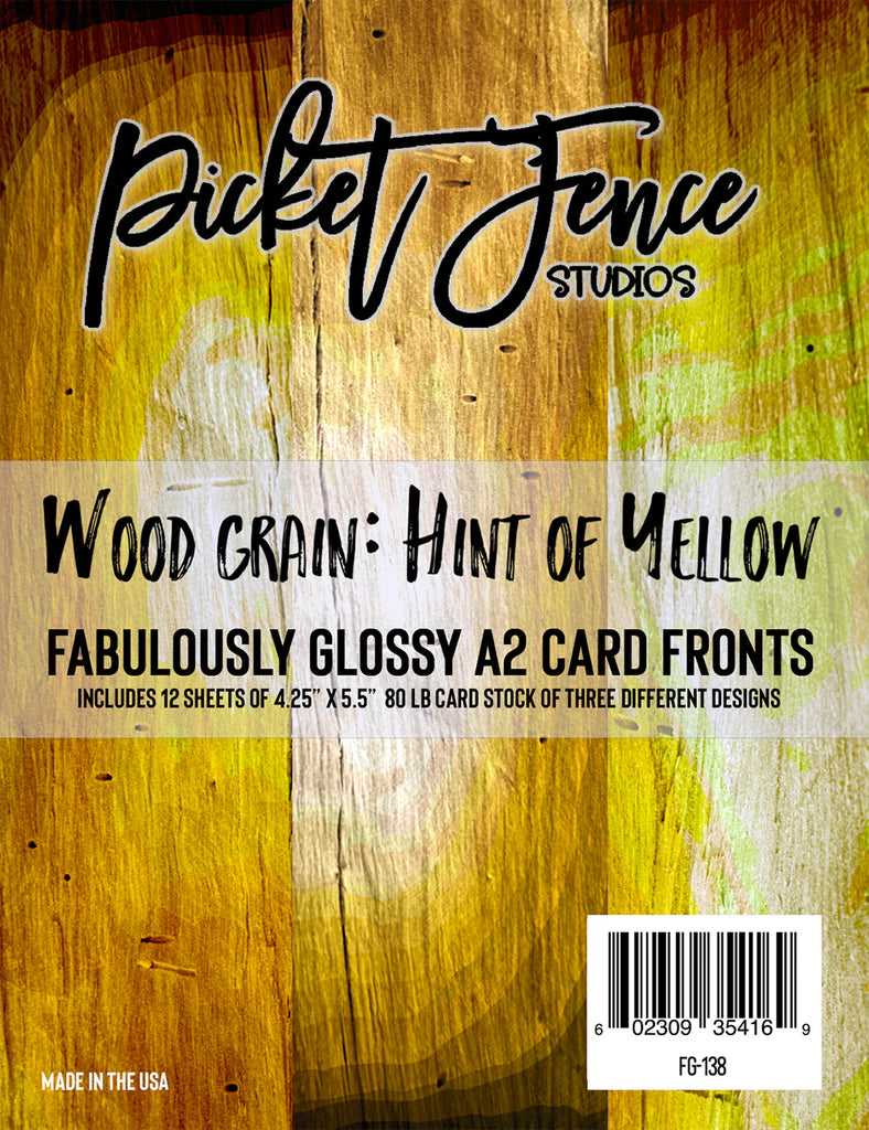 Fabulously Glossy A2 Card Fronts (12 pk)-Wood Grain: Hint of Yellow