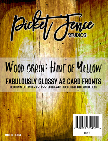 Fabulously Glossy A2 Card Fronts (12 pk)-Wood Grain: Hint of Yellow