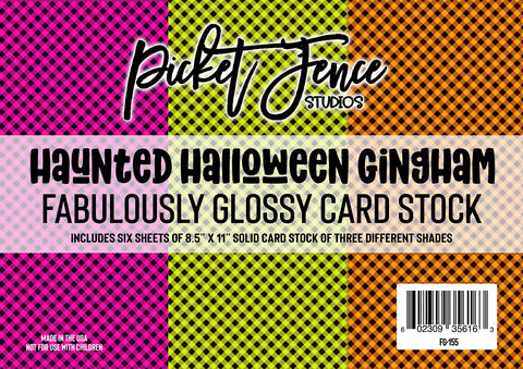 Fabulously Glossy Card Stock (6 pk)-Haunted Halloween Gingham