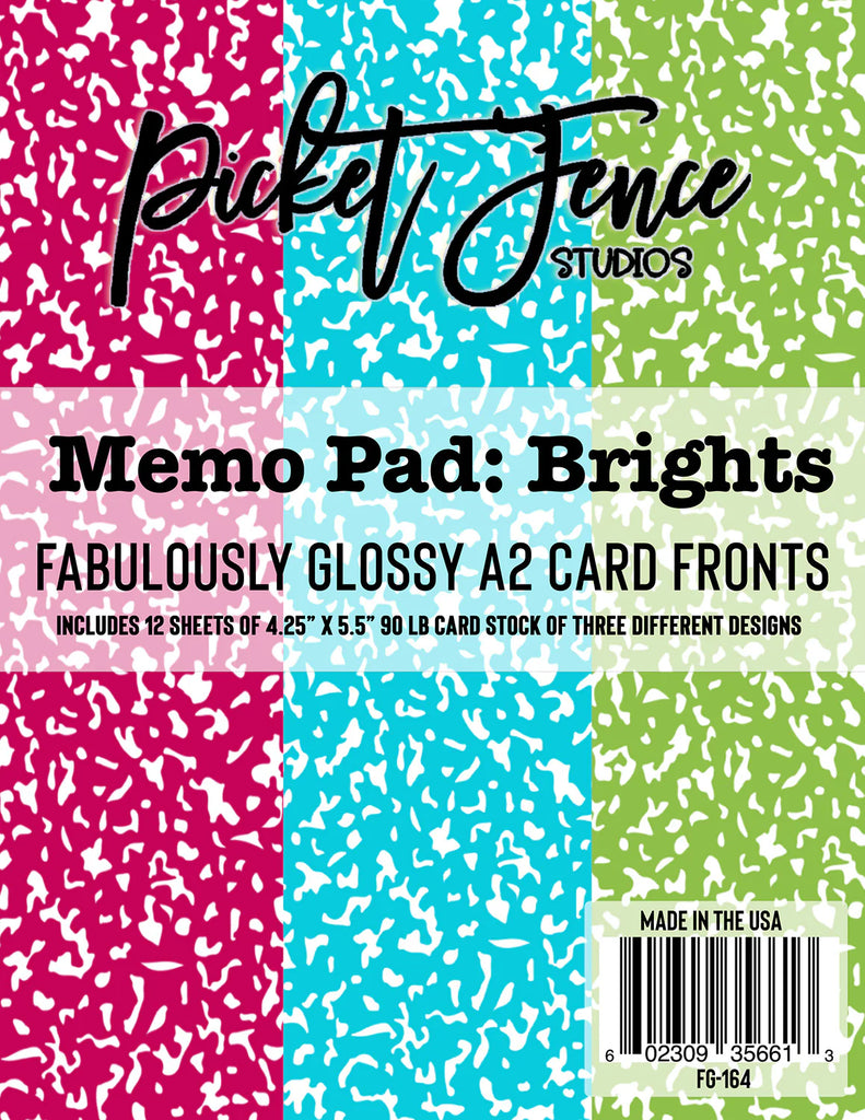 Fabulously Glossy A2 Card Fronts (12 pk)-Memo Pad: Brights