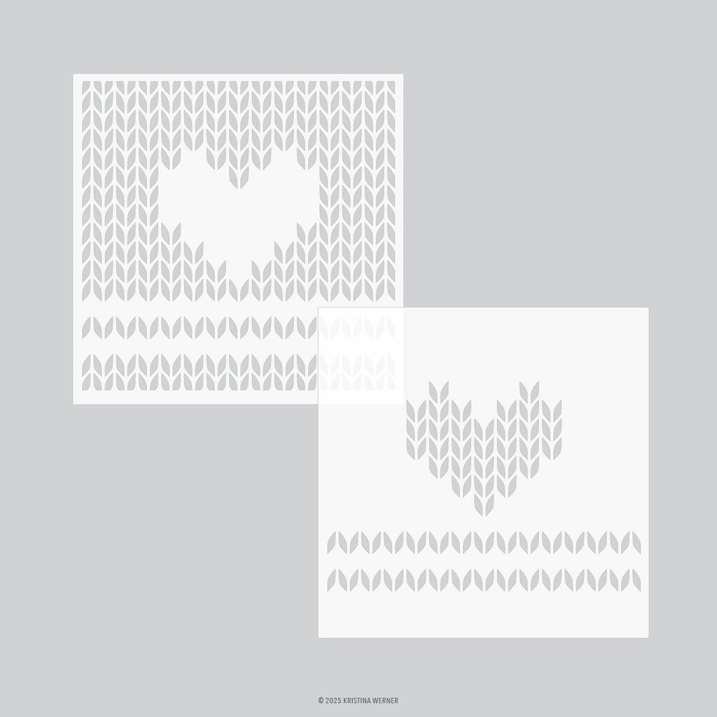 Knit With Love Stencil Pack (2 qty; 6 x 6)