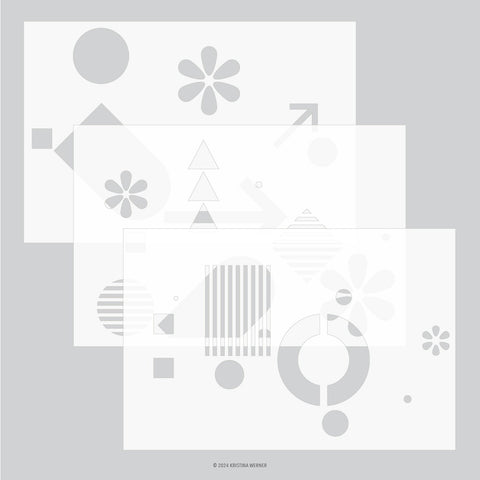 Geo Mod Stencil Pack (3 qty; 6 x 9)