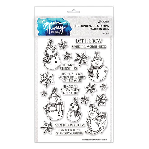 Ranger Sketched Snowman Clear Stamp Set by Simon Hurley create.