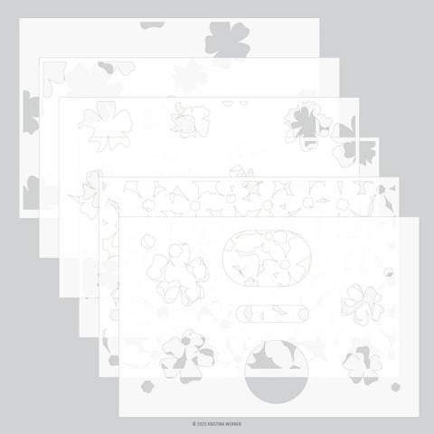 Pretty Posies Stencil Pack (6 qty; 9 x 6)