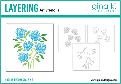 Modern Hydrangea Stencil