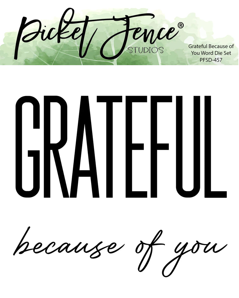 Grateful Because of You Word Die Set (Die size various)