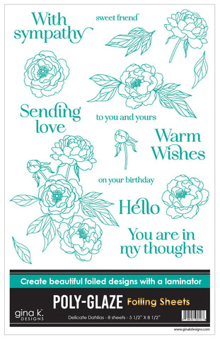 Poly-Glaze Foiling Sheets - Delicate Dahlias