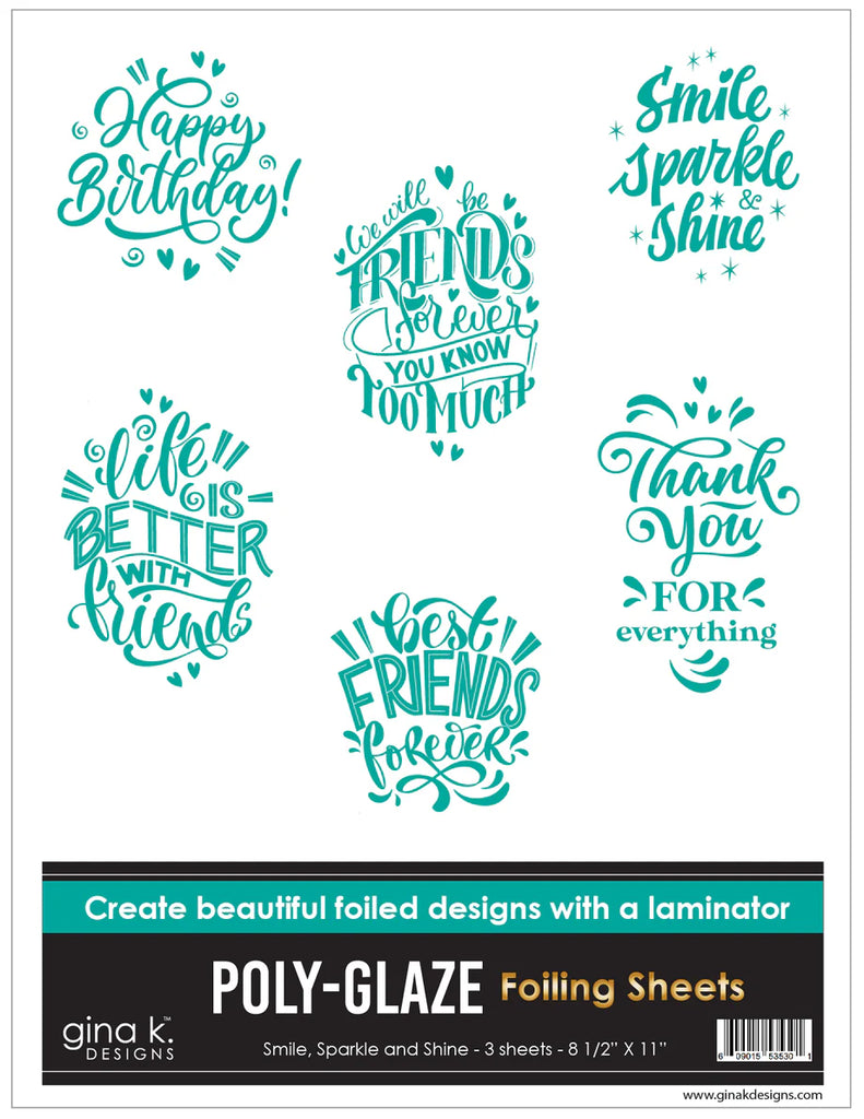 Poly Glaze Foiling Sheets - Smile, Sparkle and Shine