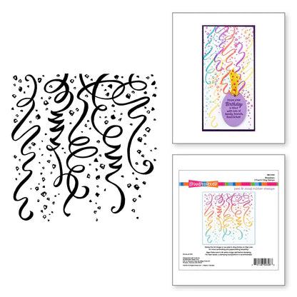 Stampendous Streamers Cling Rubber Stamp Set from the Beautiful Backgrounds Collection