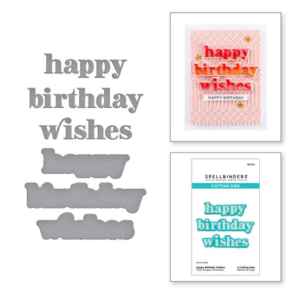 Happy Birthday Wishes Etched Dies from the Out and About Collection
