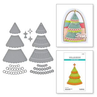 Stitched Holiday Tree Etched Dies from the Stitched Bright Collection