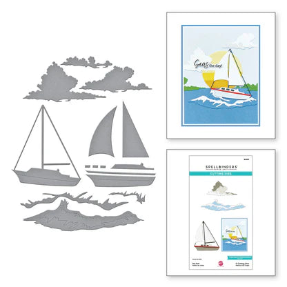 Set Sail Etched Dies from the Fair Winds Collection by Dawn Woleslagle