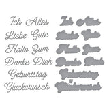 German Everyday Sentiments Etched Dies from the International Sentiments Collection