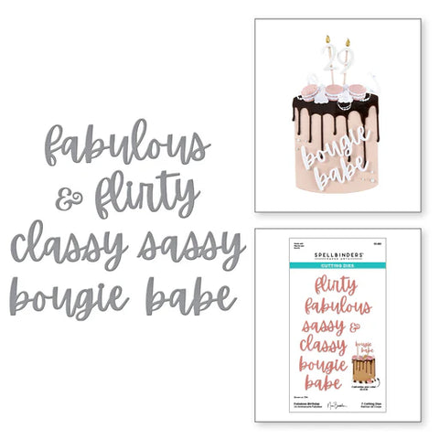 Fabulous Birthday Etched Dies from the Bougie Birthday Collection by Nina Boettcher