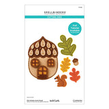 Felt Autumn Acorn House Etched Dies from the Felt Stitch & Create Collection by Nicole Spohr