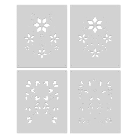 Color Layering Poinsettia Pattern Stencils