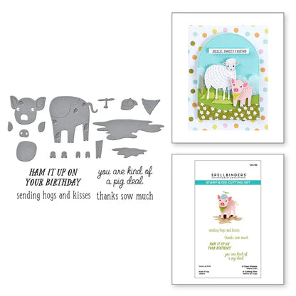 Ham It Up Clear Stamp & Die Set from the On the Farm Collection