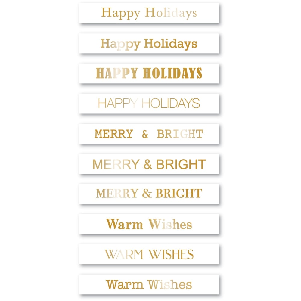 Holiday Wishes Foil Greetings White Tabs