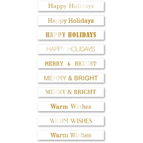 Holiday Wishes Foil Greetings White Tabs