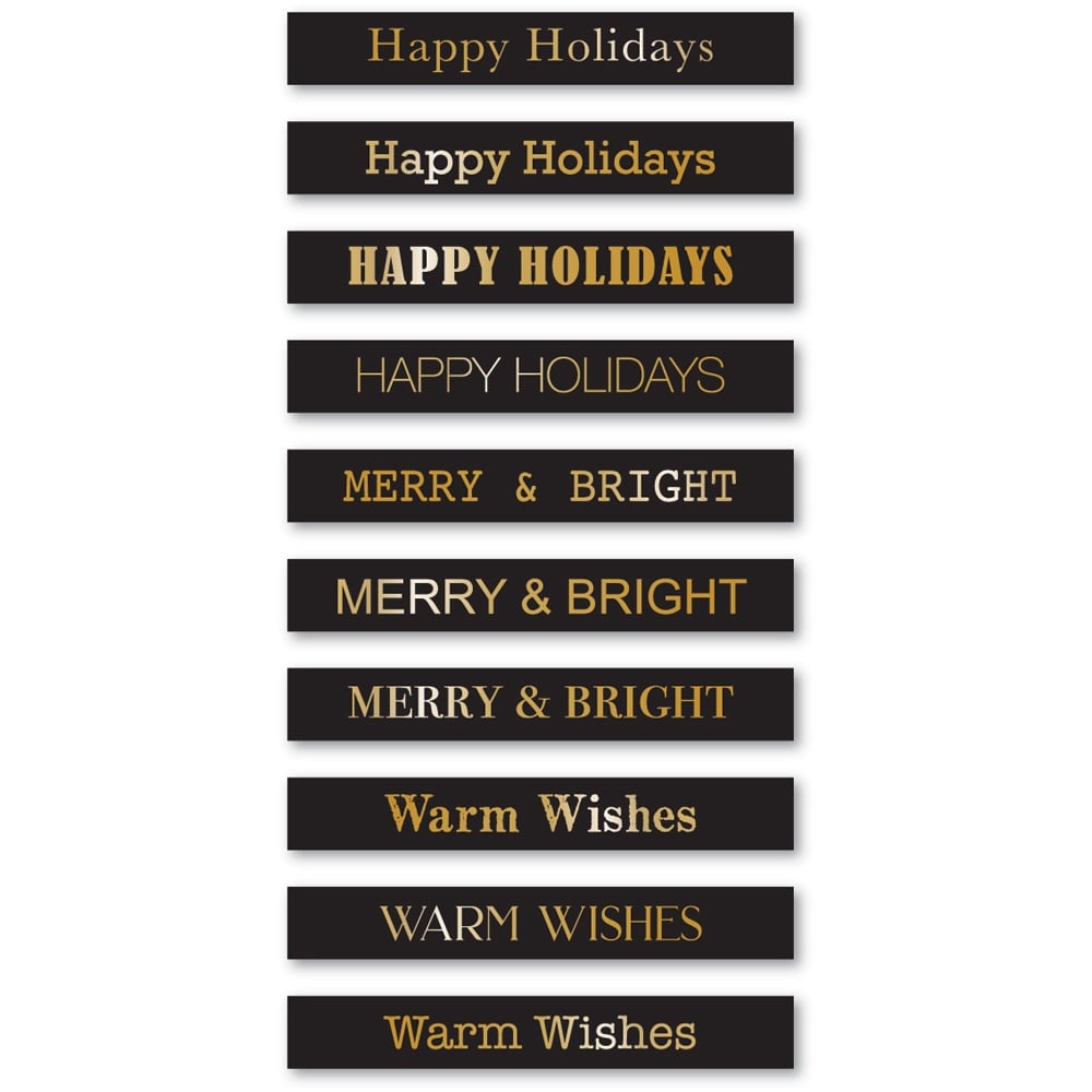 Holiday Wishes Foil Greetings Black Tabs